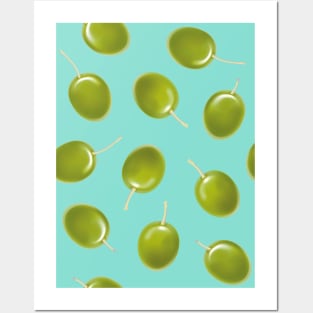 Olives - Mediterranean pattern Posters and Art